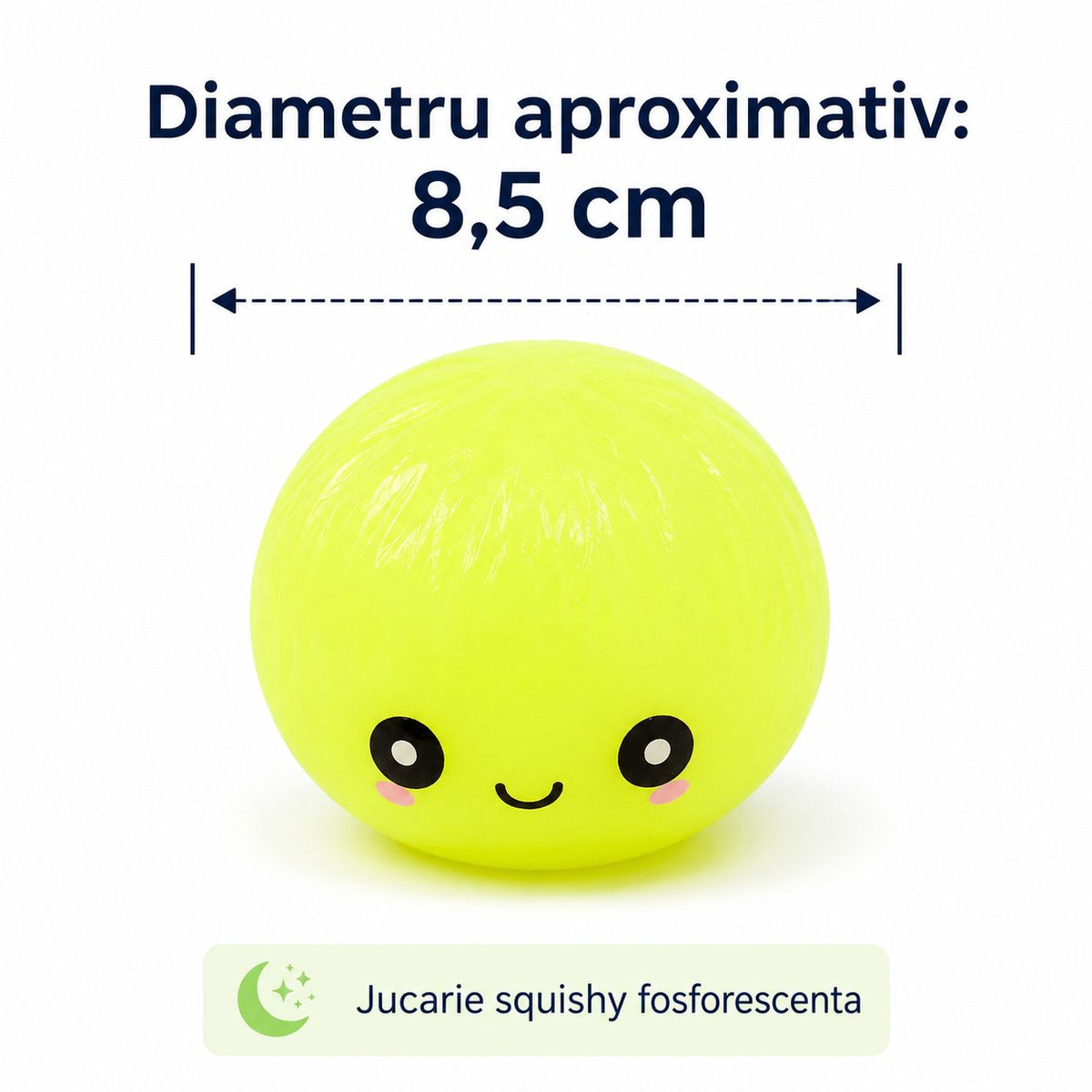 NeeDoh Jucarie Squishy Dumpling, Antistres Slow Rising Glow In The Dark, Silicon, 8.5 cm, Culoare Aleatorie