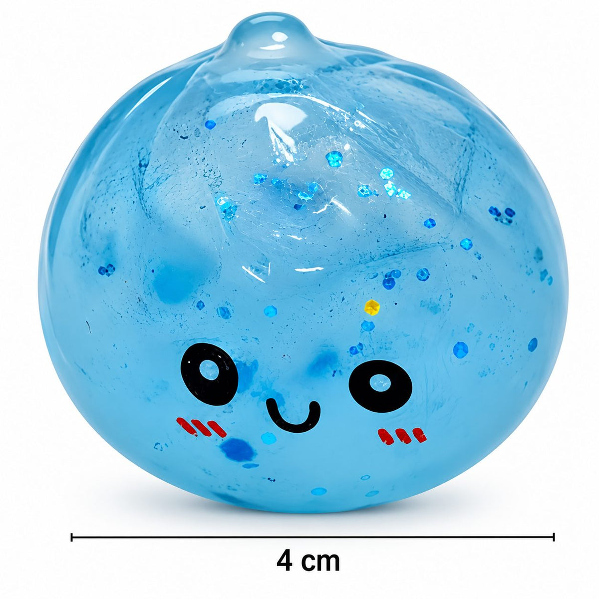 Jucarie Squishy Dumpling Antistres, Revenire Lenta cu Sclipici, Termoplastic, 4 cm, Culoare Aleatorie