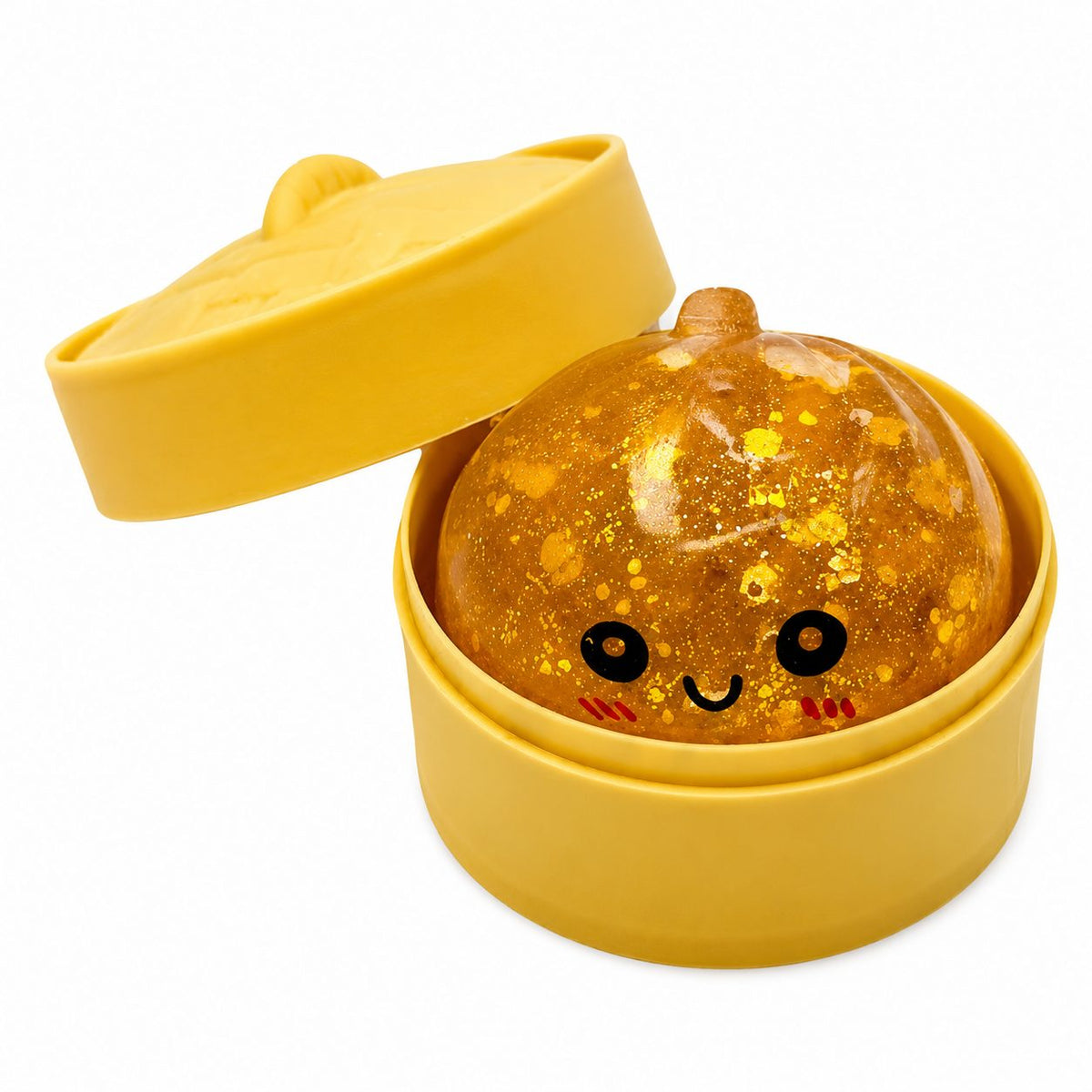 Jucarie Squishy Dumpling Antistres, Revenire Lenta cu Sclipici, Termoplastic, 4 cm, Culoare Aleatorie