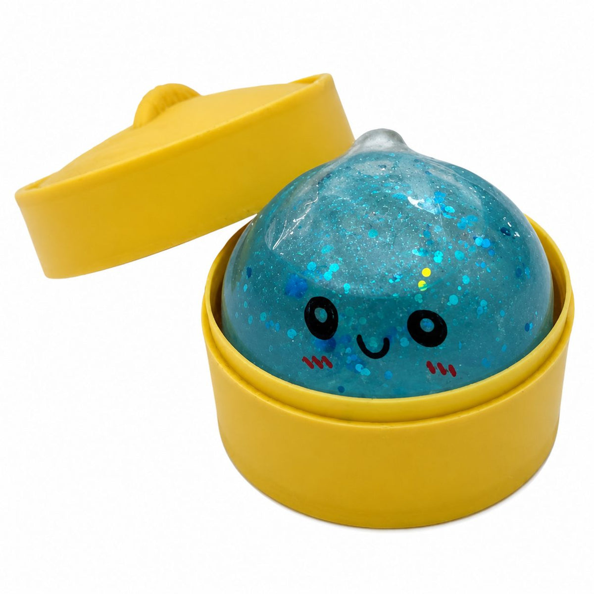 Jucarie Squishy Dumpling Antistres, Revenire Lenta cu Sclipici, Termoplastic, 4 cm, Culoare Aleatorie
