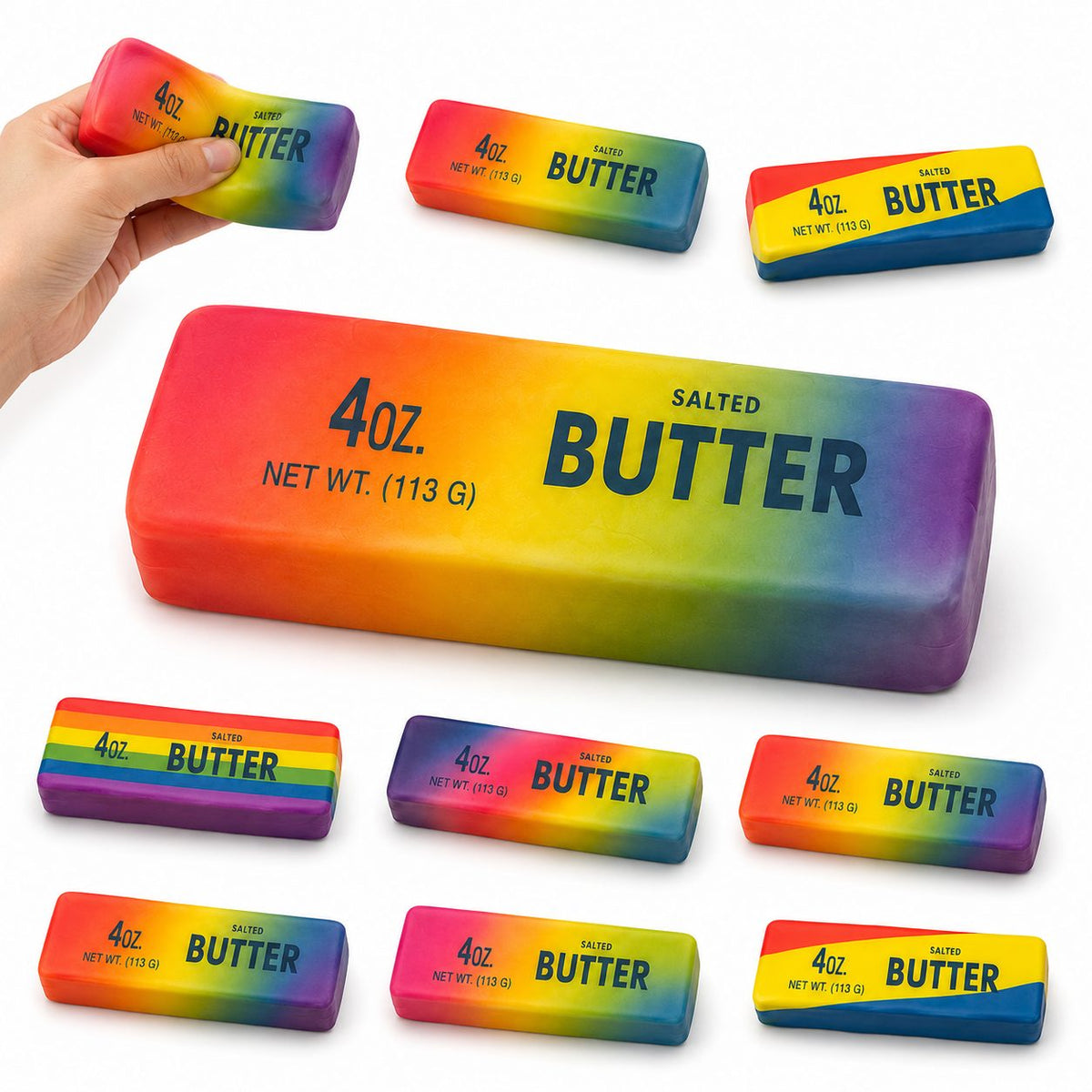 Needoh Jucărie Squishy Antistres, Formă De Unt Slow Rising, Textură Elastică, 14 cm, Multicolor