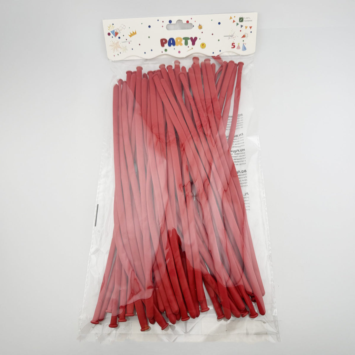 Baloane de Modelaj Profesionale, Set Creativ pentru Figurine si Animale, Latex Premium Flexibil, 150 cm Extensibil, 50 Bucati, Rosu