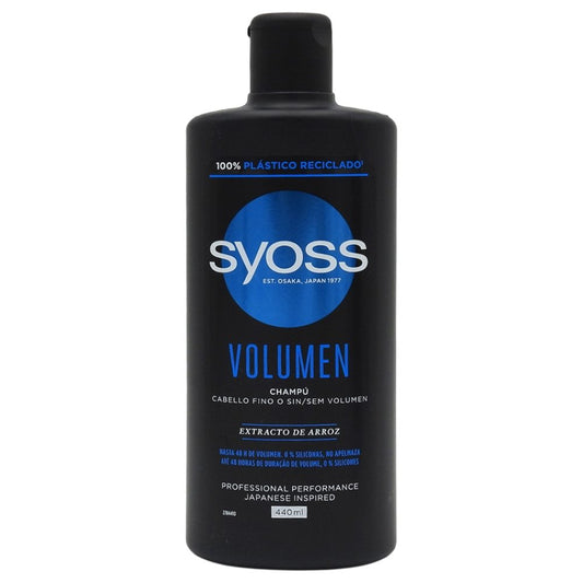 Syoss Sampon Volume, Ingrijire pentru Volum si Par Lipit, Textura Usoara cu Orez Violet, Recipient 440 ml