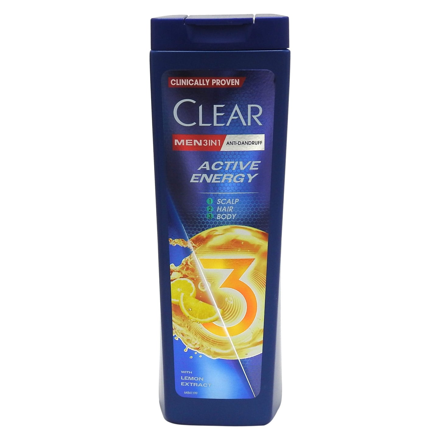 Clear Șampon Men 3in1 Active Energy, Curățare Profundă pentru Păr, Scalp și Corp, Complex de Vitamine, 360 ml
