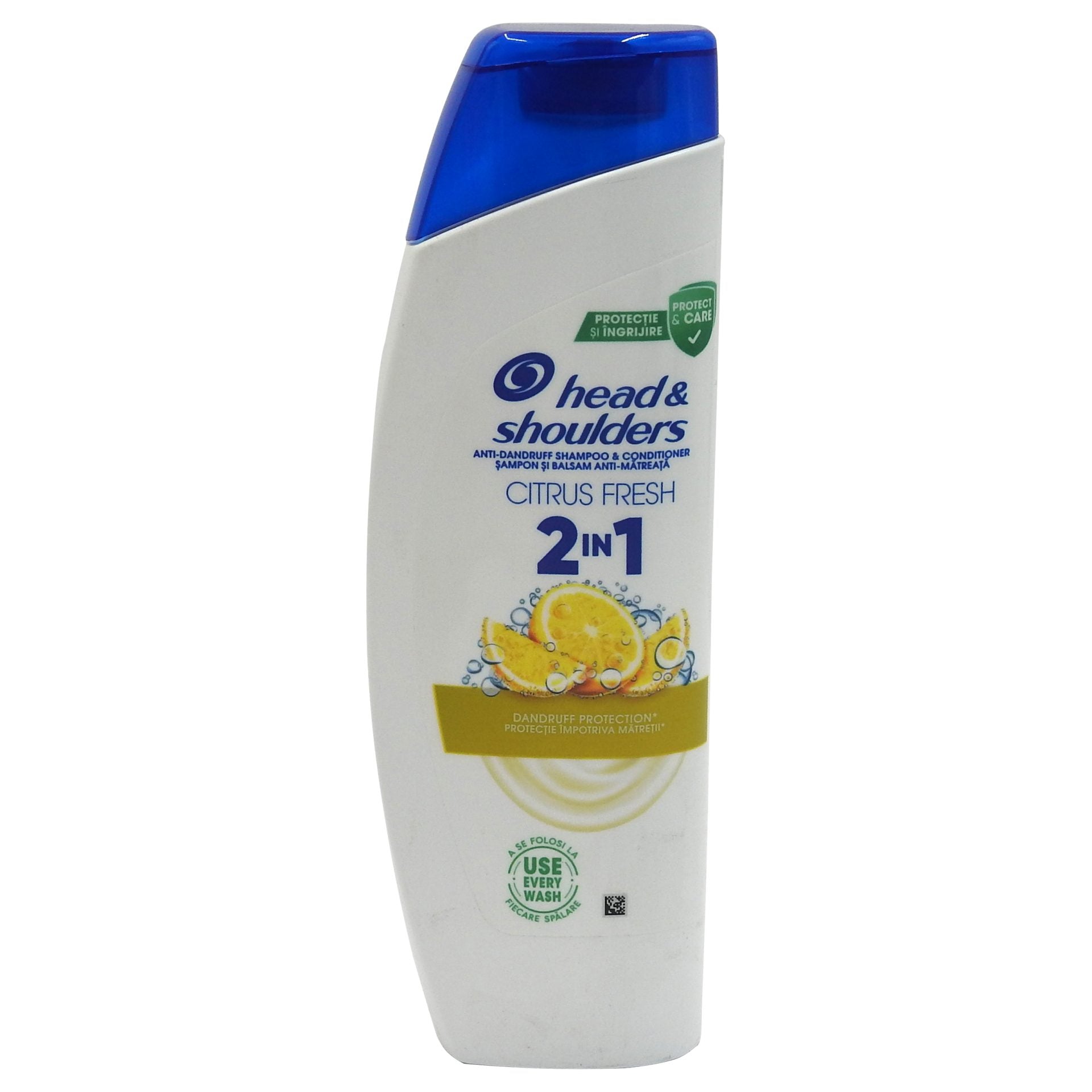 Head & Shoulders Șampon și Balsam 2 în 1 Citrus Fresh, Formulă Anti-Mătreață pentru Păr Gras, Extract de Lămâie, 330 ml