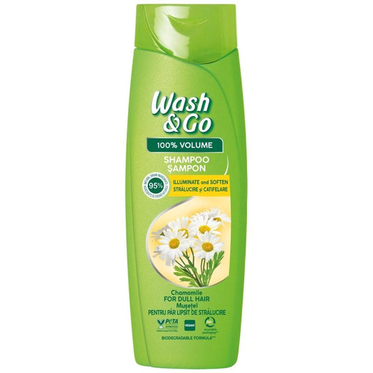 Șampon Wash & Go, Formulă cu Extract de Mușețel, Hidratare și Curățare, Flacon 360 ml