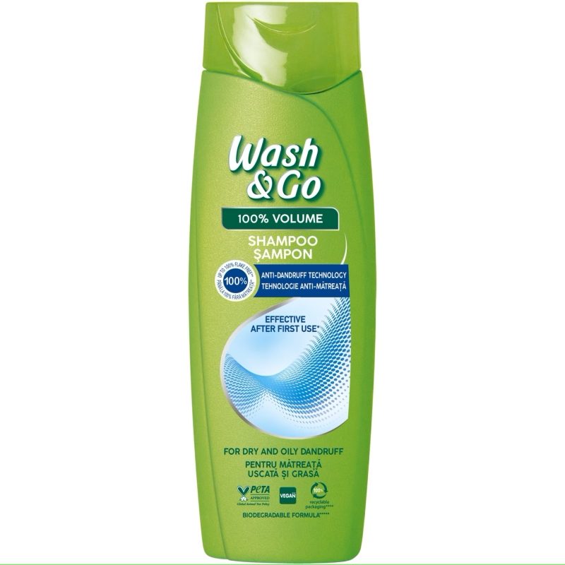 Wash&Go Sampon Antimatreata, Formula Purificatoare Pentru Par Fragil, Aroma Fresh, Textura Lichida, 675 ml