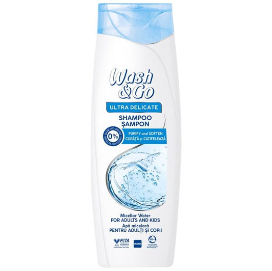 Sampon Micelar Wash & Go, Tehnologie Micellar Water Pentru Toate Tipurile De Par, Curatare Delicata, 360 ml