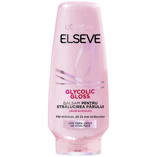 L'Oréal Paris Elseve Glycolic Gloss, Balsam pentru Strălucire și Netezire, Formulă cu Complex cu Acid Glicolic, Pentru Păr Lipsit de Vitalitate, 200 ml