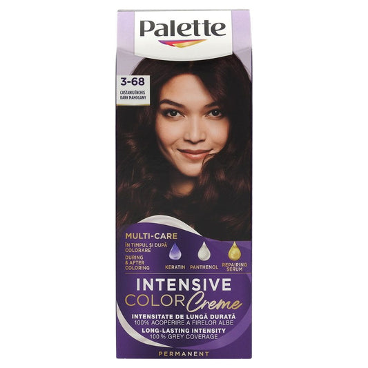 Vopsea de Par Permanenta Palette Intensive Color Creme, Formula cu Ulei de Marula, R2/3-68 Mahon Inchis