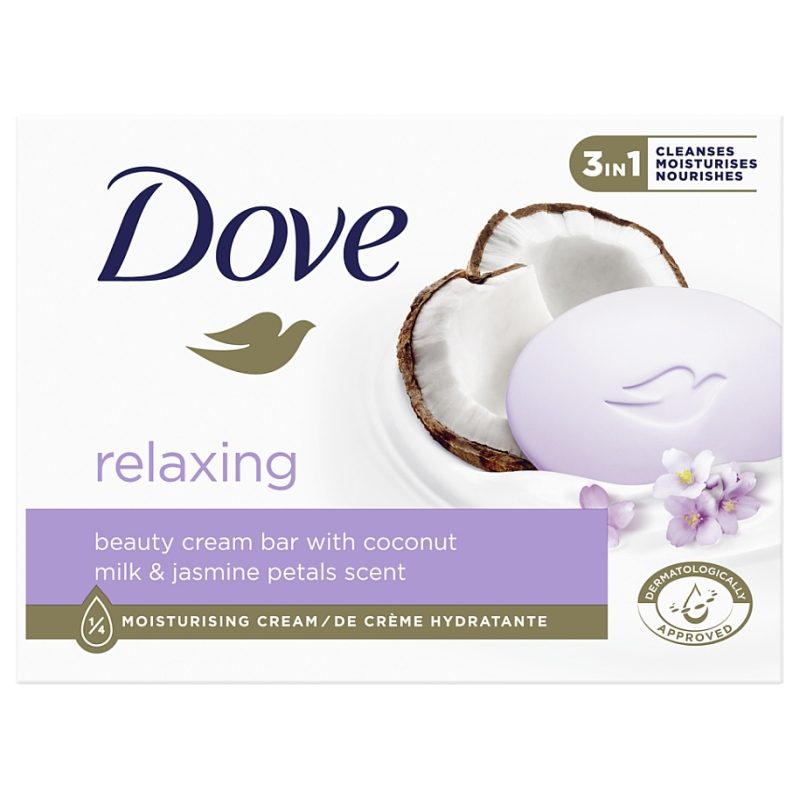Dove Săpun, Relaxant, Lapte de Cocos și Iasomie, Cremă, 90 g