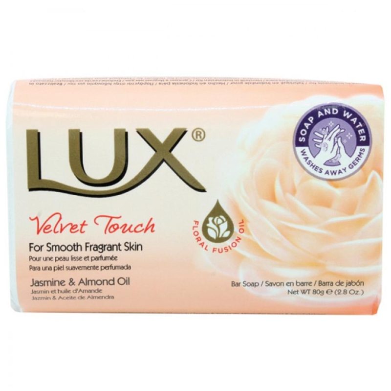 Săpun Solid Lux Velvet Touch, Hidratare Intensă cu Extract de Iasomie și Ulei de Migdale, 80 g