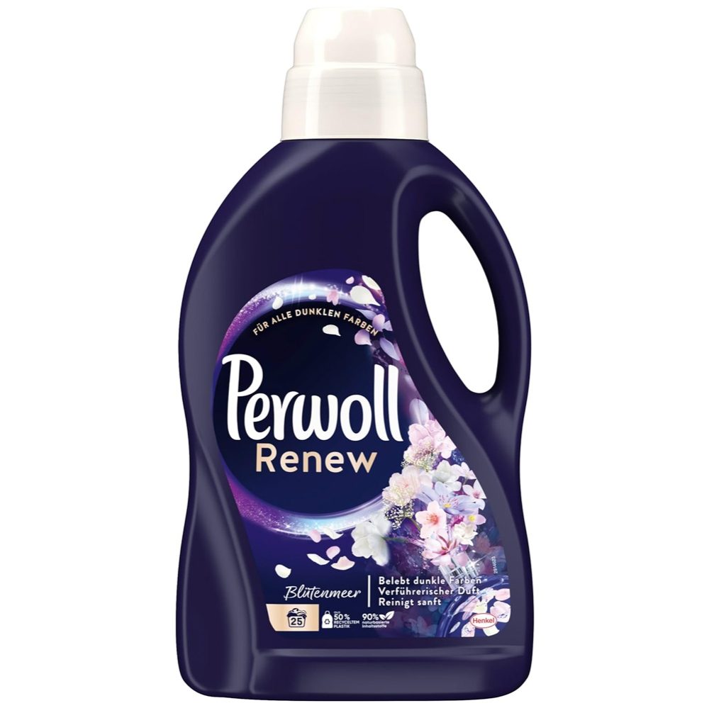Detergent Lichid Perwoll Renew Blossom, Protectie Culori Negre si Ingrijire Fibre, 1.375 L, 25 Spalari