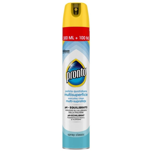 Pronto Spray Multisuprafețe, Detergent Antistatice Pentru Mobilă Și Lemn, Aerosol, 400 ml