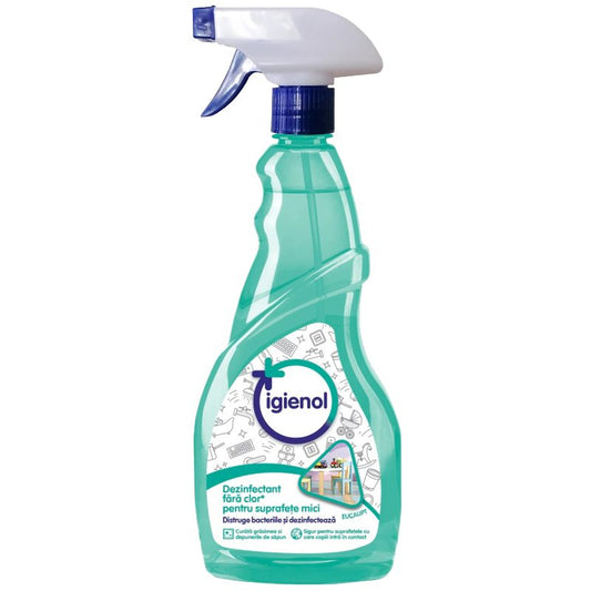 Igienol Dezinfectant Suprafete Universal, Formula Fara Clor, Actiune Antibacteriana, Pulverizator, Parfum Eucalipt, 750 ml