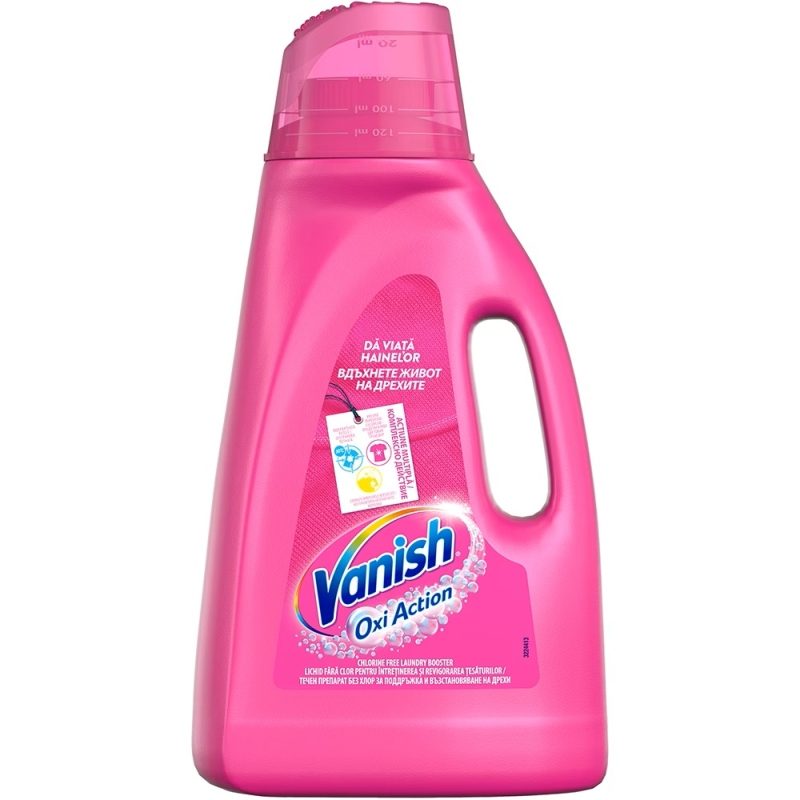 Vanish Solutie Lichida Pentru Pete, Pre-Tratament Profesional Rufe Colorate, Formula Actiune Rapida, Roz, 3 L