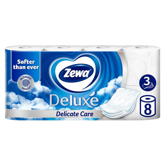 Hartie Igienica Zewa Pure White, 3 Straturi Rezistente si Delicate, Celuloza Pura, Culoare Alb, Set 8 Role
