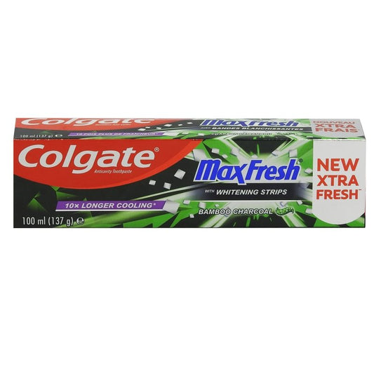 Pasta de Dinti Colgate Max Fresh Bamboo Charcoal, Efect de Albire si Respiratie Proaspata, Carbune de Bambus, 100 ml