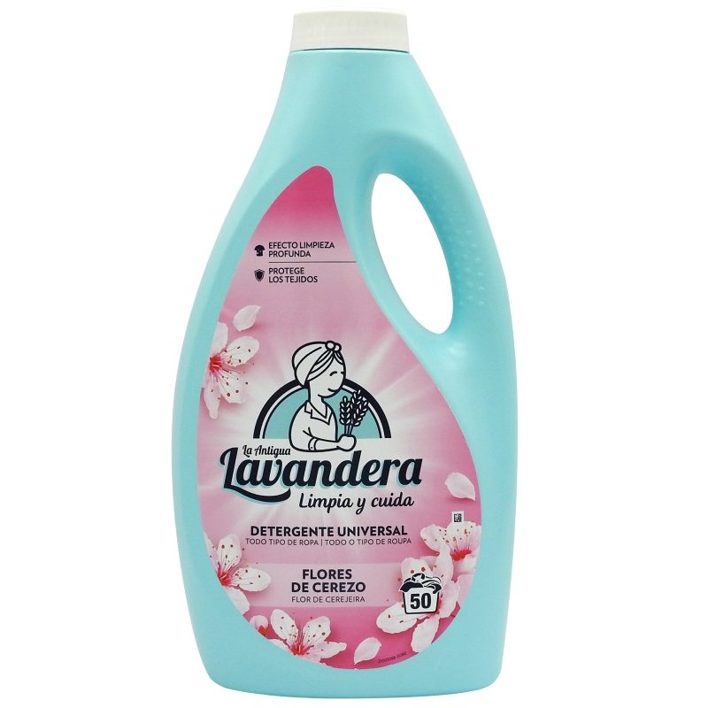 Lavandera Detergent Lichid Universal pentru Rufe, Formula Concentrata cu Aroma de Flori de Cires, 50 de Spalari, 2.5 L