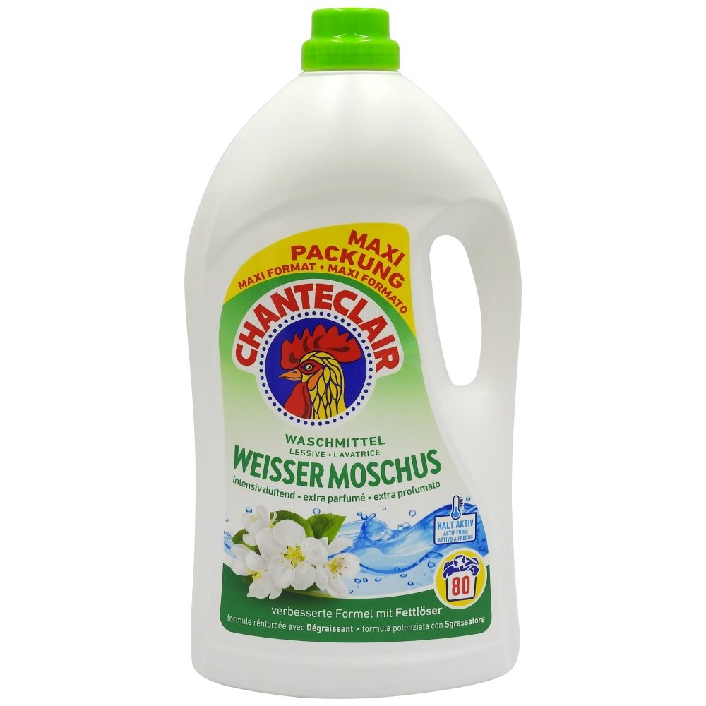Chante Clair Detergent Lichid pentru Rufe, Formula Universala Clasica, Parfum Muschio Bianco, 3.6 L, 80 Spalari