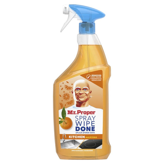 Mr. Proper Spray Degresant Universal, Soluție Curățare Bucătărie și Suprafețe, Parfum Mandarină, 800 ml