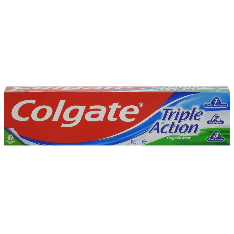 Pasta de Dinti Colgate Total Triple Action, Protectie impotriva Cariilor si Sanatatea Gingiilor, Formula cu Fluor Activ, 100 ml