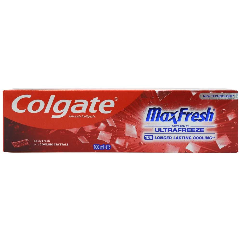 Colgate Pasta de Dinti Max Fresh Cooling Crystal, Cristale de Racorire si Protectie cu Fluor, Igiena Orala Completa, Tub 100 ml