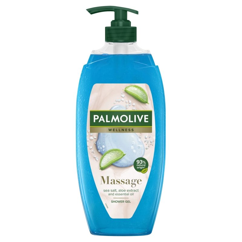 Palmolive Gel de Dus Massage, Formula Hidratanta cu Extract de Aloe Vera, Textura Gel Revigorant, Dozator cu Pompita, 750 ml