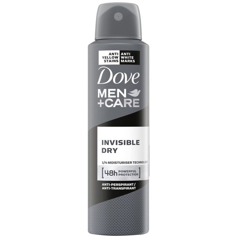 Dove Men+Care Antiperspirant Spray Invisible Dry, Protectie 48 Ore Fara Urme Albe, Formula Hidratanta, 200 ml