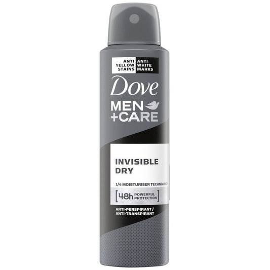 Dove Men+Care Antiperspirant Spray Invisible Dry, Protectie 48 Ore Fara Urme Albe, Formula Hidratanta, 200 ml