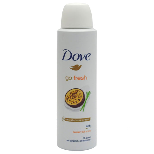 Dove Antiperspirant Spray Go Fresh Passion Fruit Lemongrass, Protecție 48 Ore și Hidratare, Femei, 150 ml