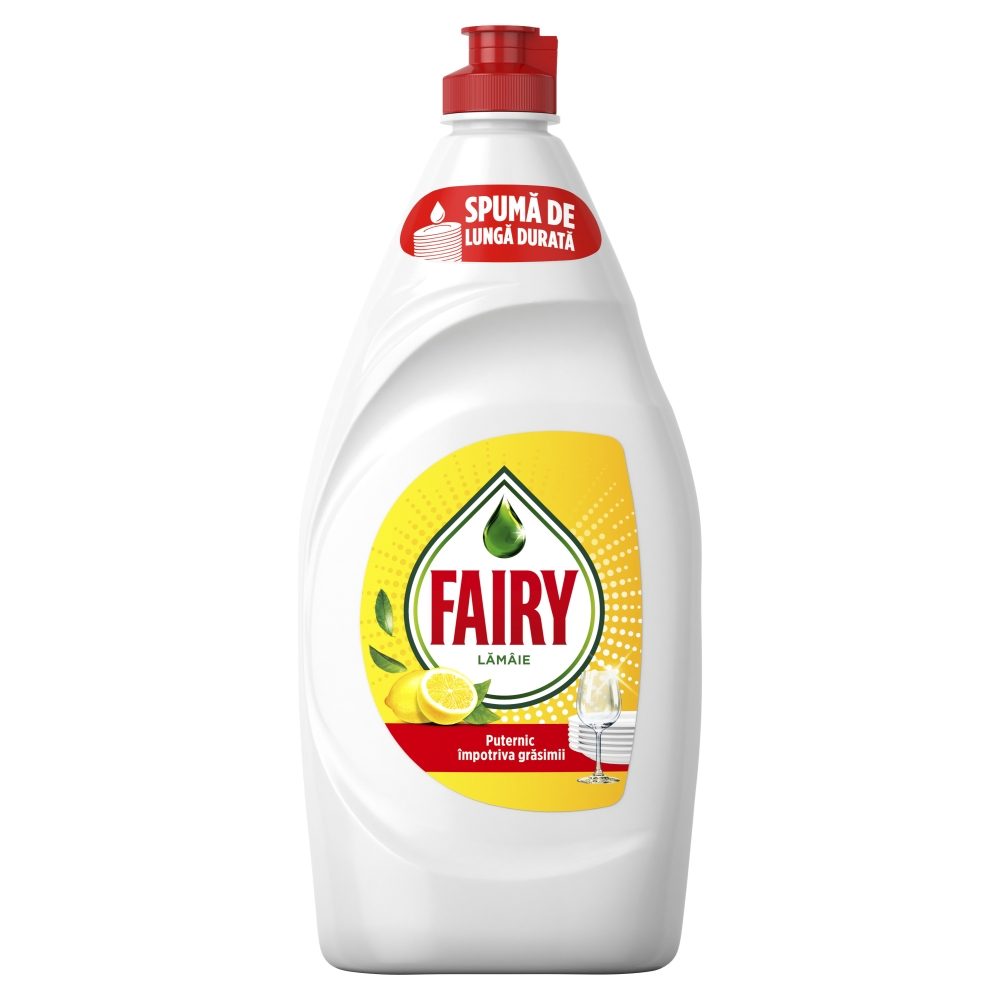 Fairy Detergent Lichid pentru Vase, Formula Puternica Degresanta Fara Fosfati, Aroma de Lamaie, 750 ml