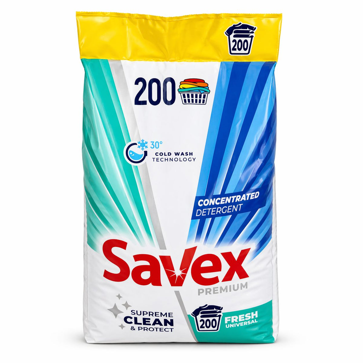 Savex Premium, Detergent de Rufe Pudra, Fresh Universal, Formula Concentrata, Curatare Profunda, 16 kg, 200 Spalari