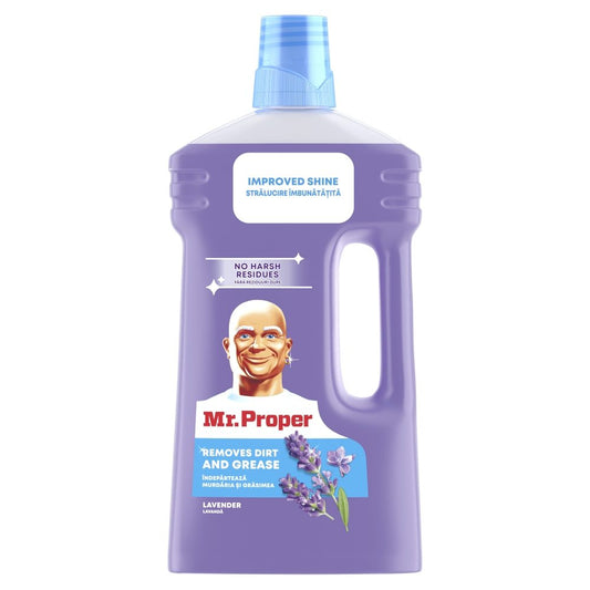 Mr Proper Detergent Lichid Pentru Pardoseli, Igienizare Si Stralucire Fara Urme, Parfum Lavanda, 1 L