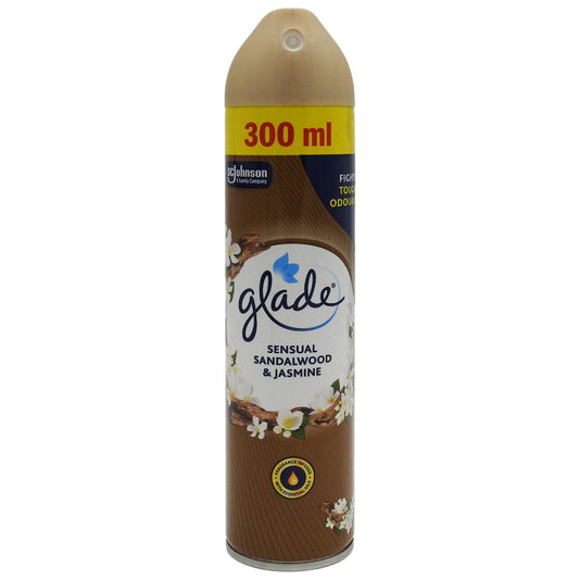 Glade Spray de Cameră, Odorizant Aerosol, Parfum Lemn de Santal și Iasomie din Bali, 300 ml