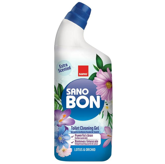Sano Bon Solutie Curatare WC, Actiune Dezinfectanta si Igienizanta, Parfum Lotus si Orhidee, 750 ml