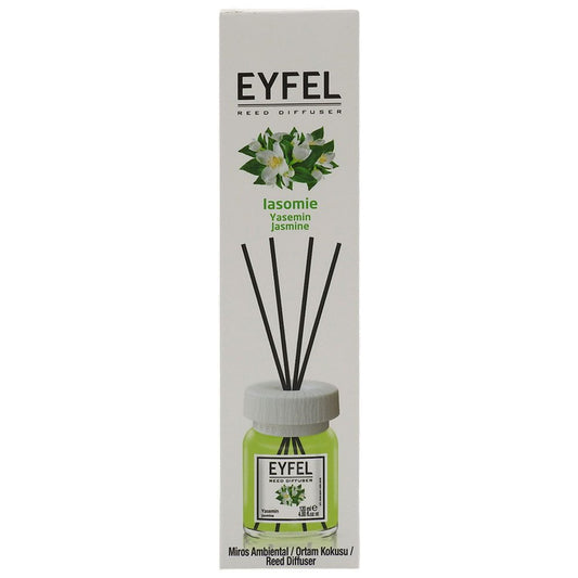 Odorizant De Camera Eyfel Cu Difuzor Si Bete Din Bambus, Parfum De Iasomie, Sticla Din Glass, 120 ml