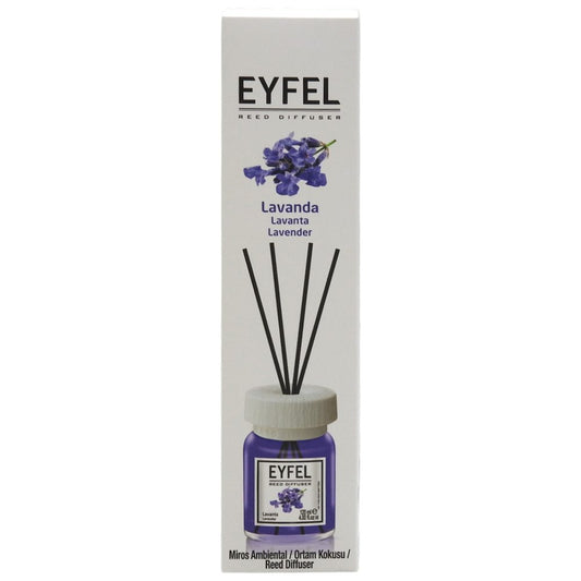 Eyfel Odorizant de Camera cu Bețișoare, Difuzor de Parfum cu Uleiuri Esențiale, Lavandă, 120 ml