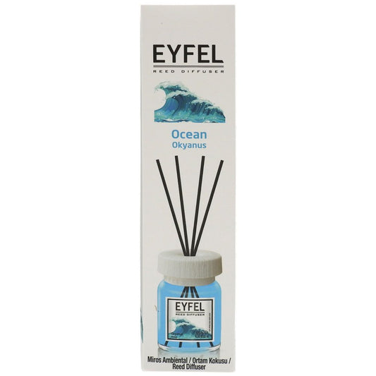 Odorizant de Camera cu Bete si Difuzor, Eyfel, Parfum Ambientala de Camera, Recipient din Sticla, Aroma Ocean, 120 ml
