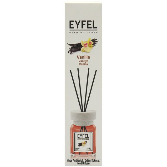 Eyfel Odorizant de Camera cu Bețișoare, Difuzor de Parfum cu Difuzie Continuă, Aromă de Vanilie, Recipient din Sticlă, 120 ml