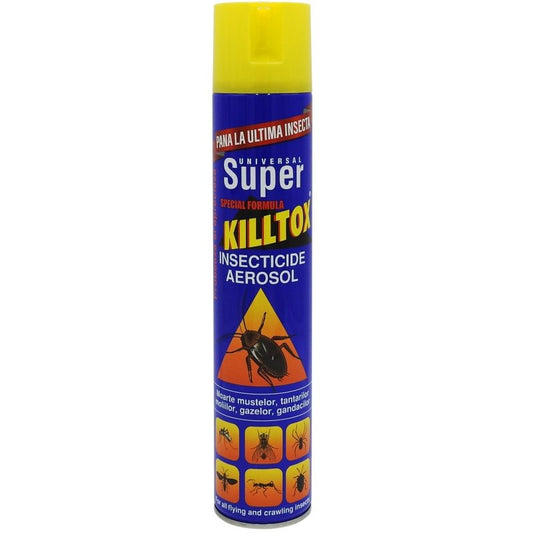 Killtox Insecticid Universal, Spray Contra Insectelor Târâtoare și Zburătoare, Eficacitate Rapidă, Recipient sub Presiune, 500 ml
