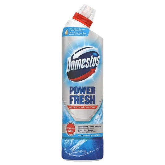 Domestos WC Lichid Dezinfectant, Igienizare Si Curatare Toaleta, Protectie Impotriva Calcarului, Aroma Ocean Fresh, 700 ml