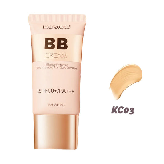 Kevin&Coco, Crema BB Radiance-Enhancing cu Acid Hialuronic si Vitamina E, Protectie Solara SPF 50+ PA+++, Efect Hidratant si Luminos, 25 g, Nuanta KC03 Medium Beige