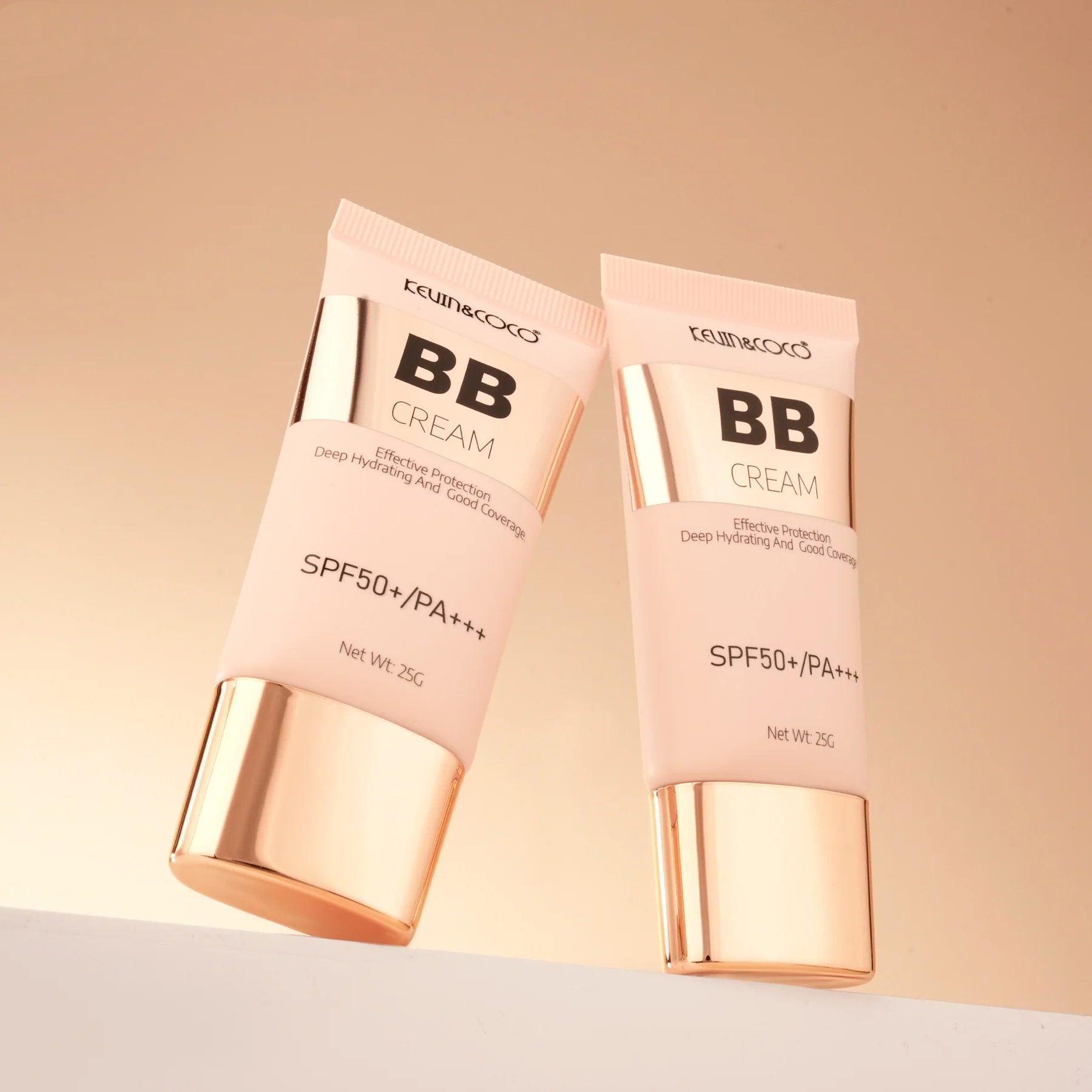 Kevin&Coco, Crema BB Radiance-Enhancing cu Acid Hialuronic si Vitamina E, Protectie Solara SPF 50+ PA+++, Efect Hidratant si Luminos, 25 g, Nuanta KC03 Medium Beige