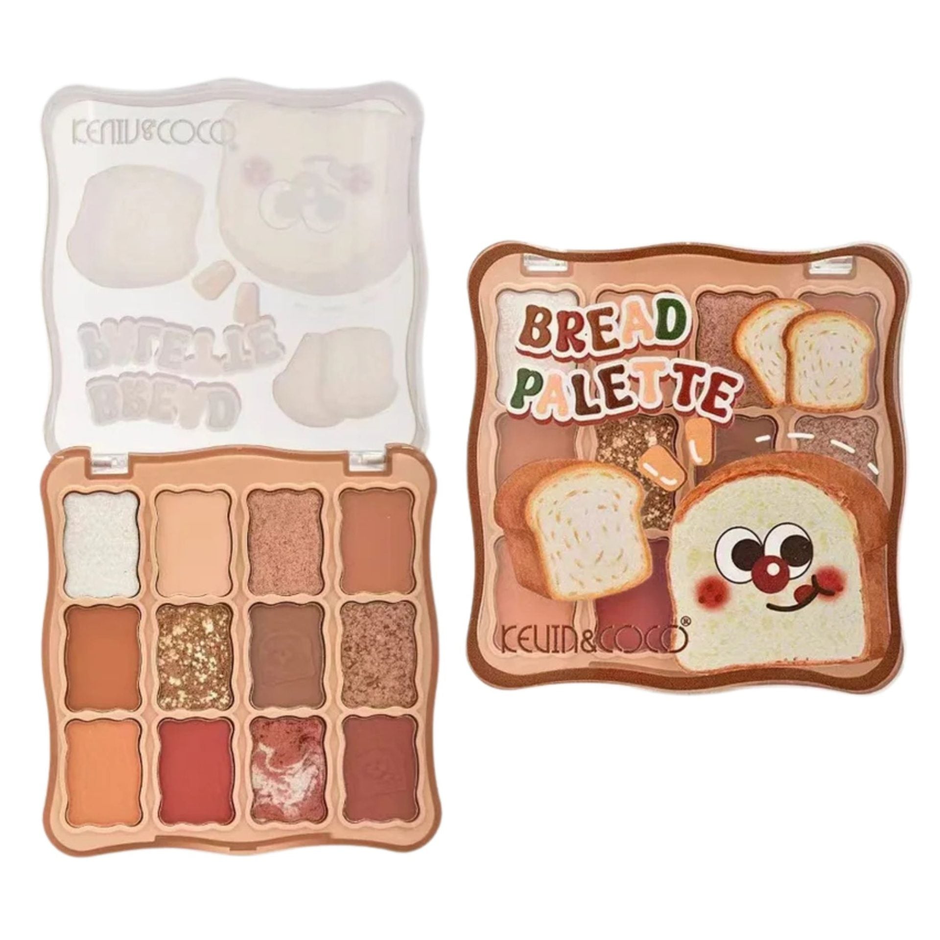 Paleta Farduri de Ochi Kevin&Coco, Set Fard Pleoape cu 12 Nuante, Pigment Intens, Finisaj Mat si Shimmer, Textura Catifelata, 82.7 g, Warm Bronze