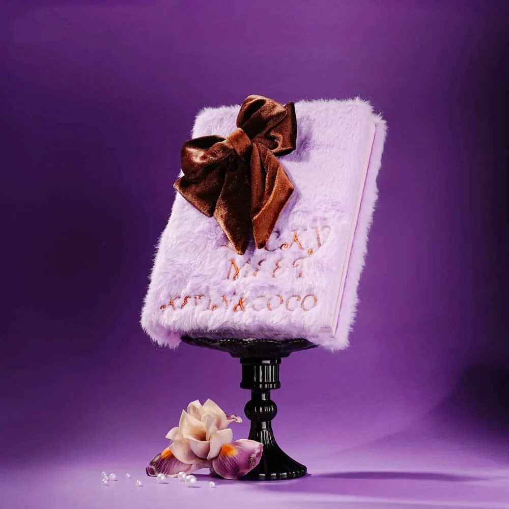 Kevin&Coco Paleta de Machiaj, Farduri de Pleoape, Blush si Iluminator, Format Carte, Purple Plush Bow, 82 Nuante, Multicolor, 22.8x17.4x4.6 cm
