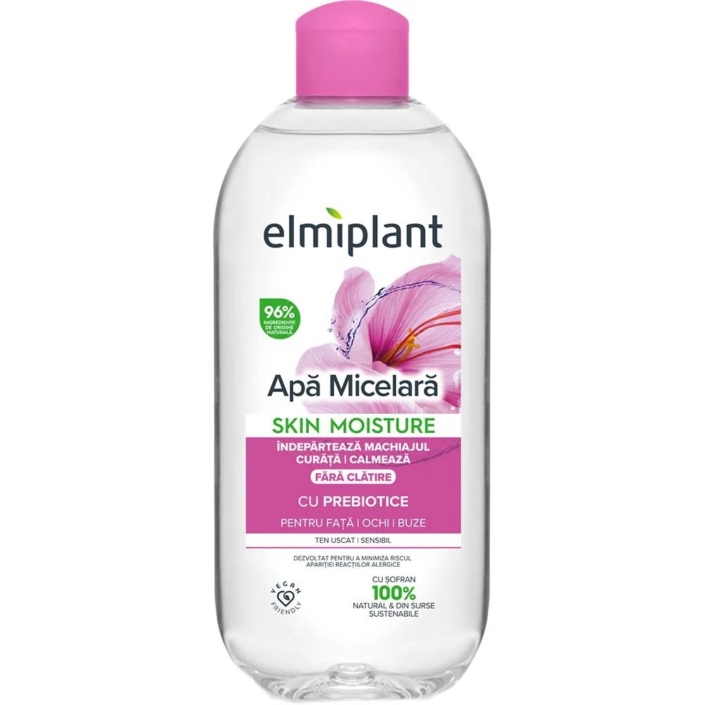Elmiplant Apa Micelara, Demachiant si Lotiune de Curatare, Formula Hidratanta pentru Ten Uscat si Sensibil, 400 ml