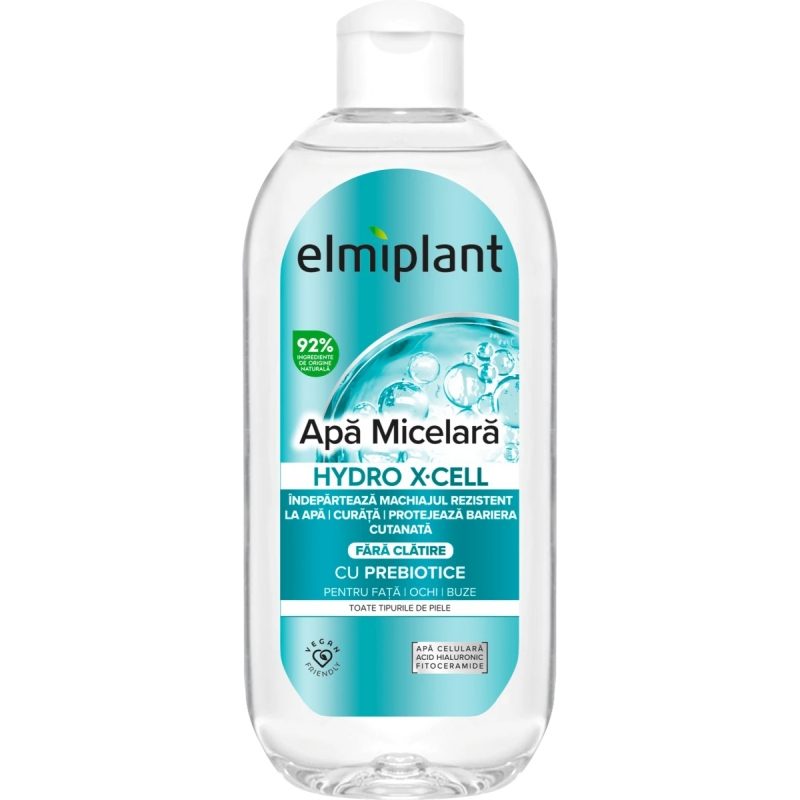 Apa Micelara Elmiplant Hydro X-Cell, Curatare Profunda si Hidratare Intensa, Indepartare Machiaj si Impuritati, Formula Delicata cu Micele Active, Toate Tipurile de Ten, 400 ml
