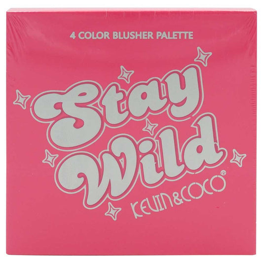 Kevin&Coco Paleta de Blush Stay Wild, Fard de Obraz Pigmentat, 4 Culori, 12.2 x 12.2 x 0.9 cm