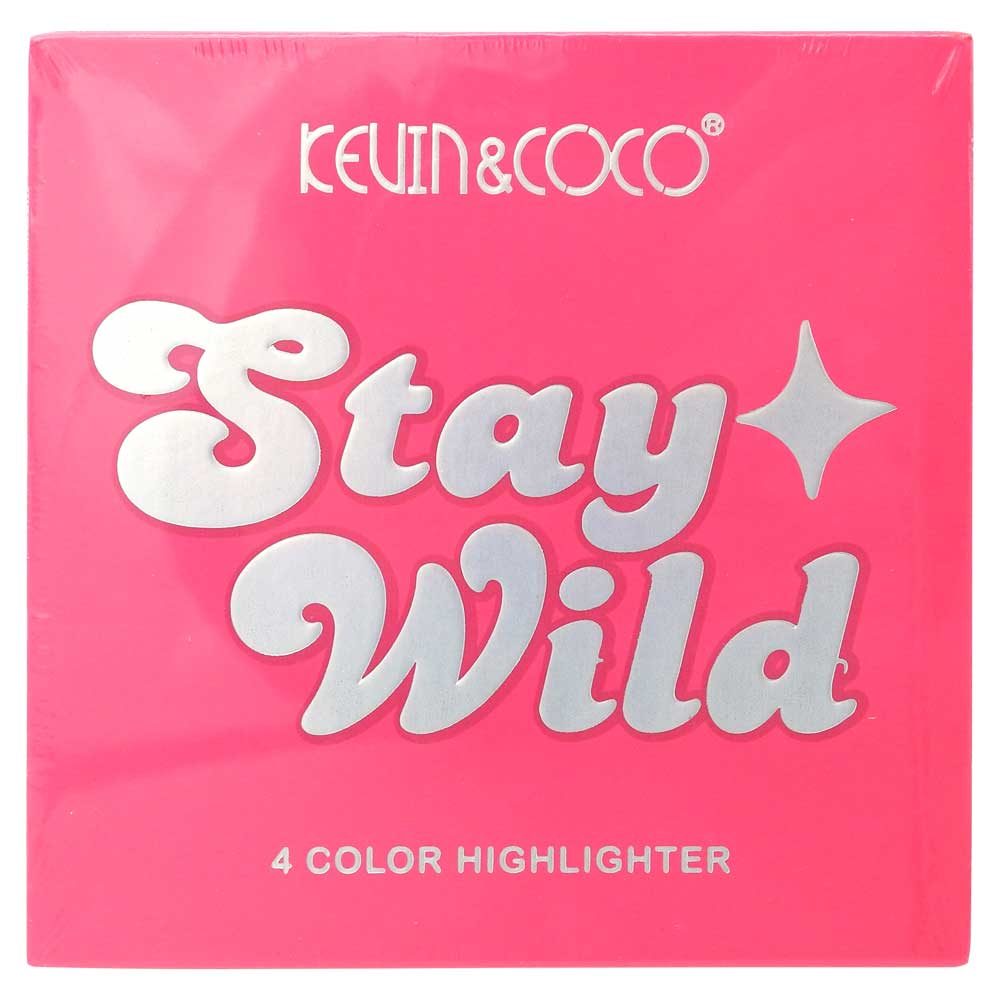 Kevin&Coco, Paleta Iluminatoare Stay Wild, 4 Culori Pigmentate, 12.2 x 12.2 cm